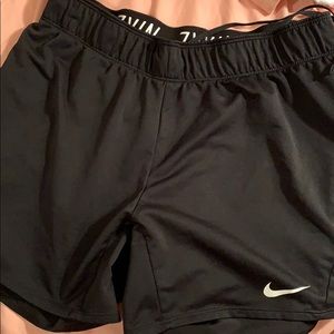 Nike original black and white shorts